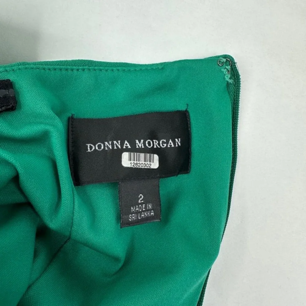 Donna‎ Morgan One Shoulder Midi Emerald Green Front Slit Party Dress Size 2